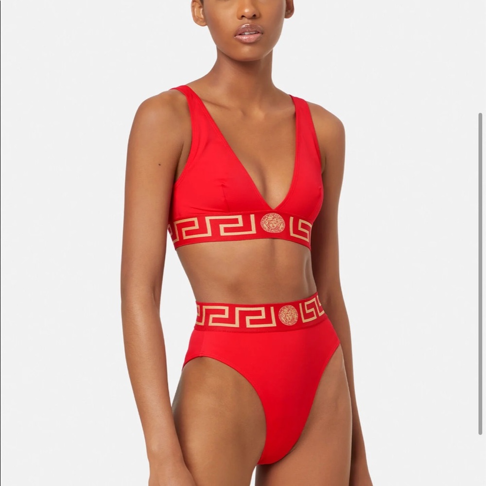Versace GRECA BORDER BIKINI TOP and GRECA BORDER HIGH WAIST BRIEFS‼️ SZ 5